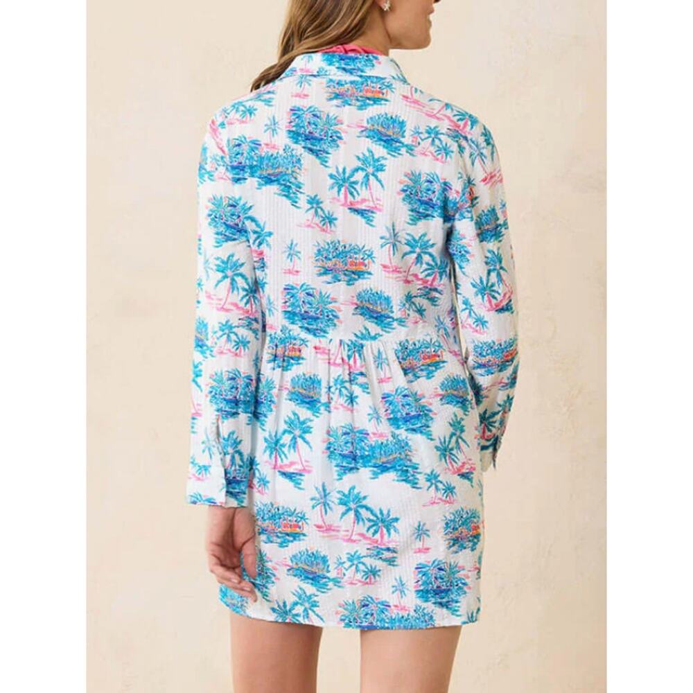 Tommy Bahama Tropical Oasis Boyfriend Beach Shirt Swim Cover-up | Sz XS NEW - Picture 3 of 5